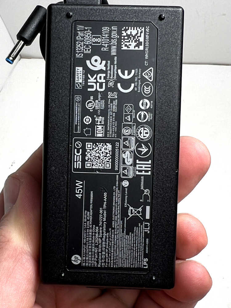 HP 45W Blue Tip Laptop Charger AC Adapter