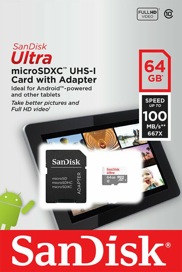 SanDisk Ultra MicroSD Cards with Reader - 16GB to 256GB