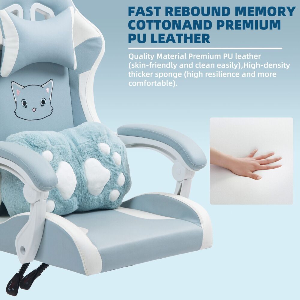 Adorable Cat-Themed Gaming Chair for Girls