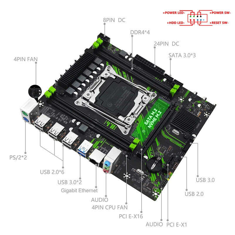 X99 Motherboard Kit with Intel Xeon E5 2680 V3 CPU, 16GB DDR4 RAM