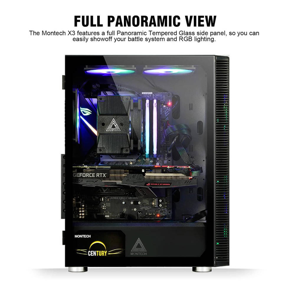 X3 Mesh ATX Mid-Tower Gaming Case with 6 RGB Fans