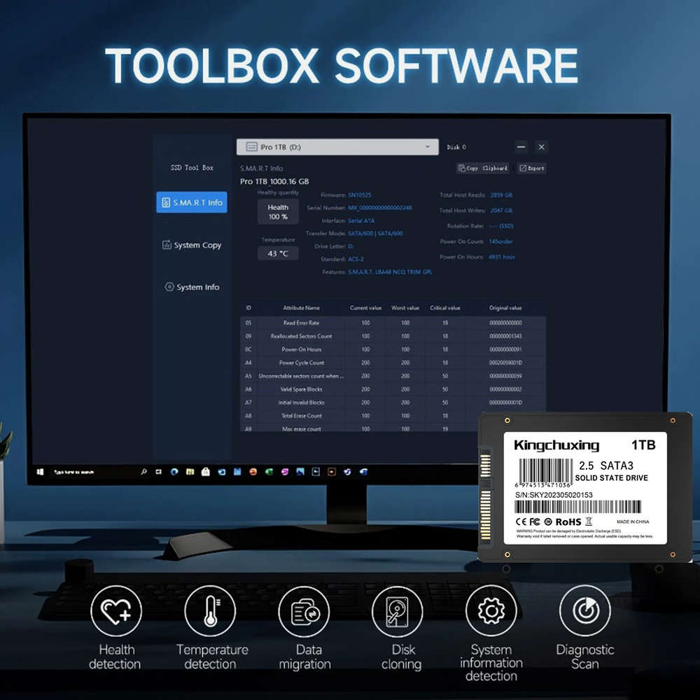 High-Performance 512GB 2.5" SATA III 6Gbps Internal SSD