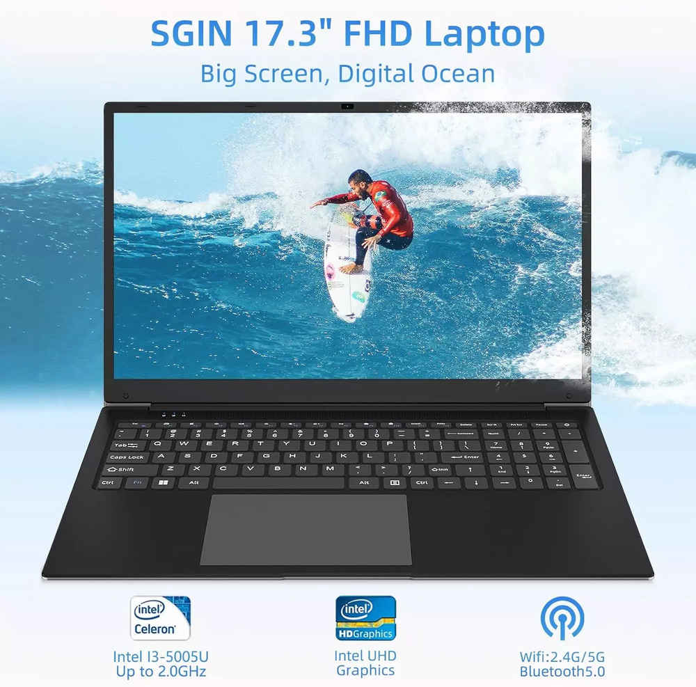 SGIN 17.3 Inch Laptop with 4GB RAM and 128GB SSD