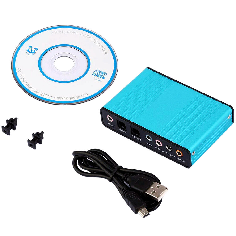 6 Channel 5.1 USB Sound Card Adapter with Optical Audio for Laptops and Notebooks