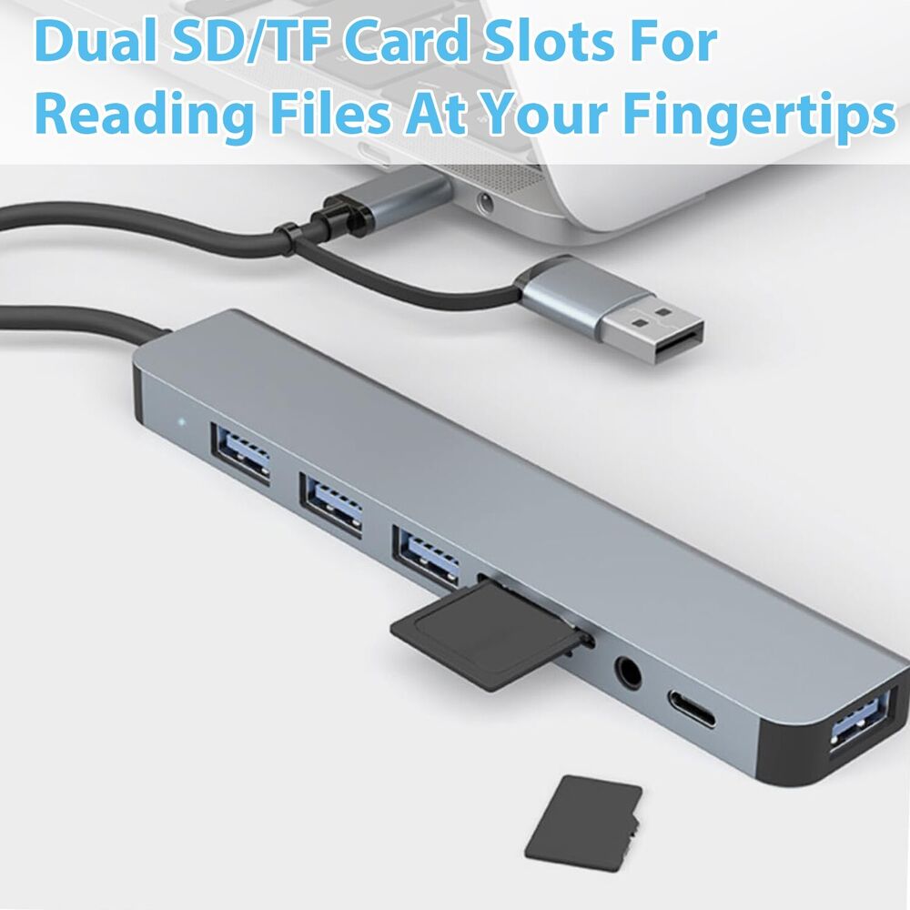 7/8-Port USB C Hub with 5Gbps Speed for Enhanced Connectivity