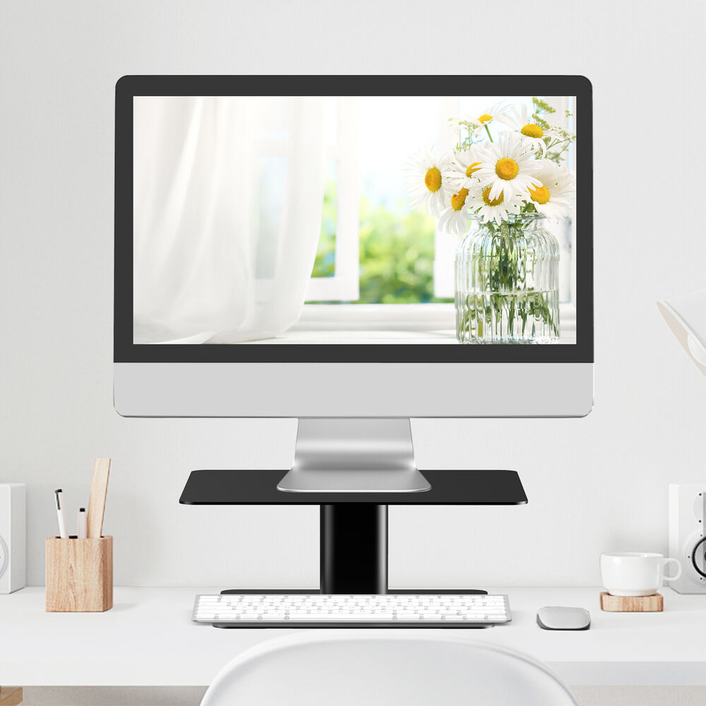 Heavy-Duty Adjustable Metal Monitor Stand for TV, PC, and Laptop