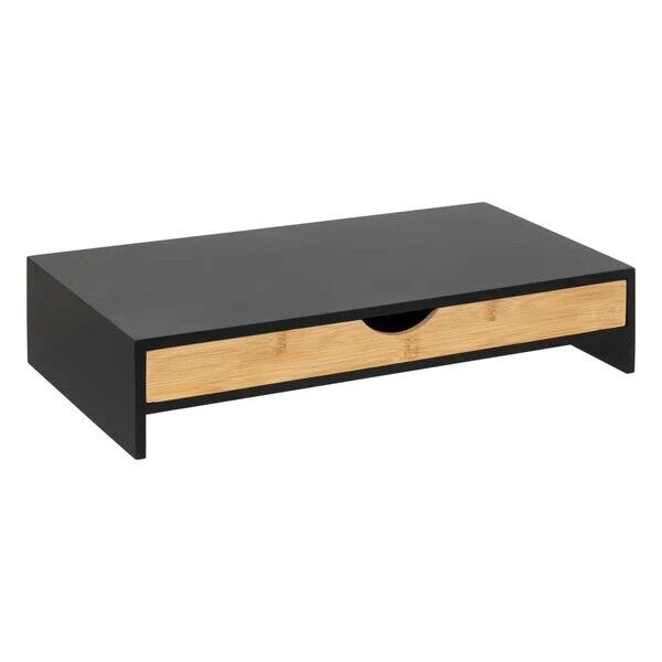 Elevate Your Workspace with Bamboo Monitor Stand and Storage Drawer