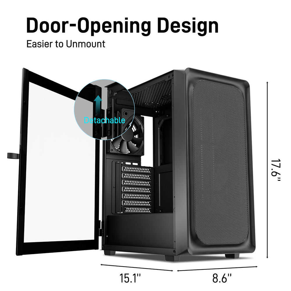 DARKROCK EC2 Black Micro-ATX Mid Tower PC Case - Support for 40 Graphics Cards