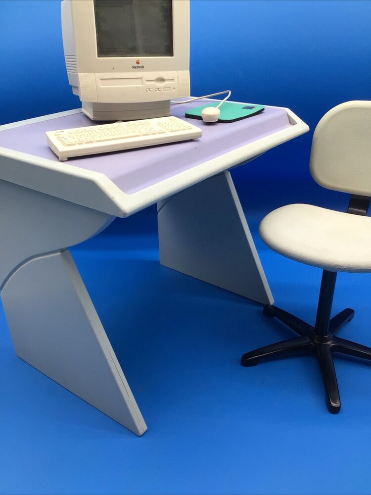 Vintage American Girl Brand Apple MacIntosh Mini Computer with Working Chair