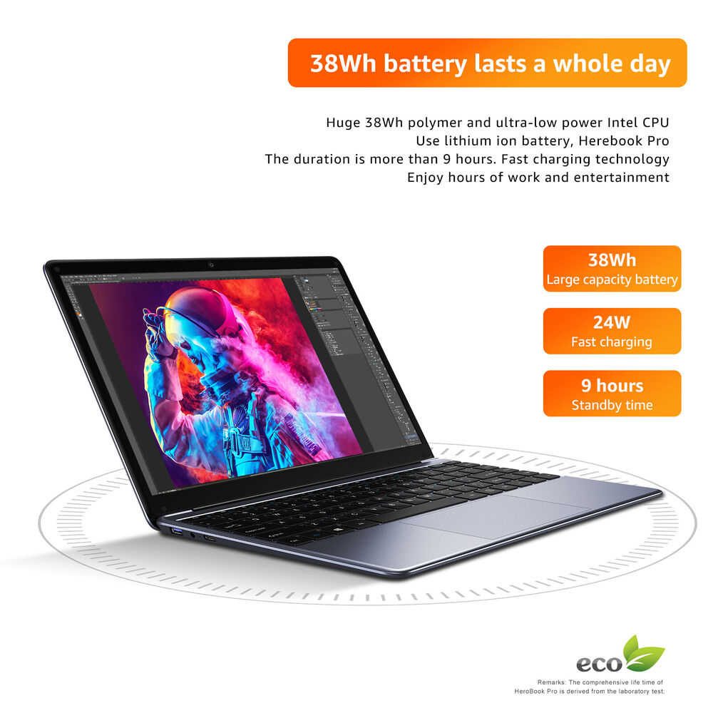 CHUWI 14.1" Laptop - Intel Celeron 2.8GHz, 8GB RAM, 256GB SSD, HDMI - Gray