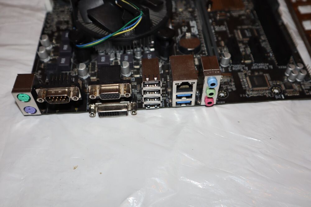 Asus H110M-C MicroATX Motherboard with Intel LGA1151 i3-6100 CPU, I/O Shield, and Fan