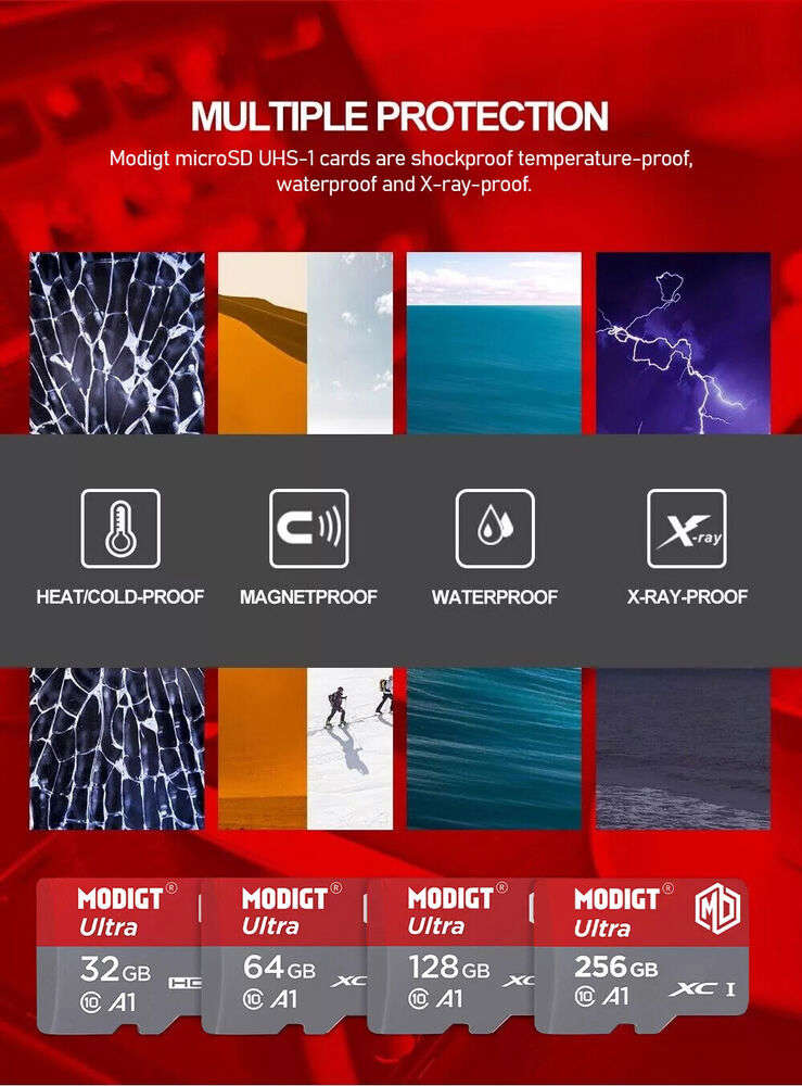 High-Speed Micro SD Memory Cards with Adapter - 32GB to 512GB