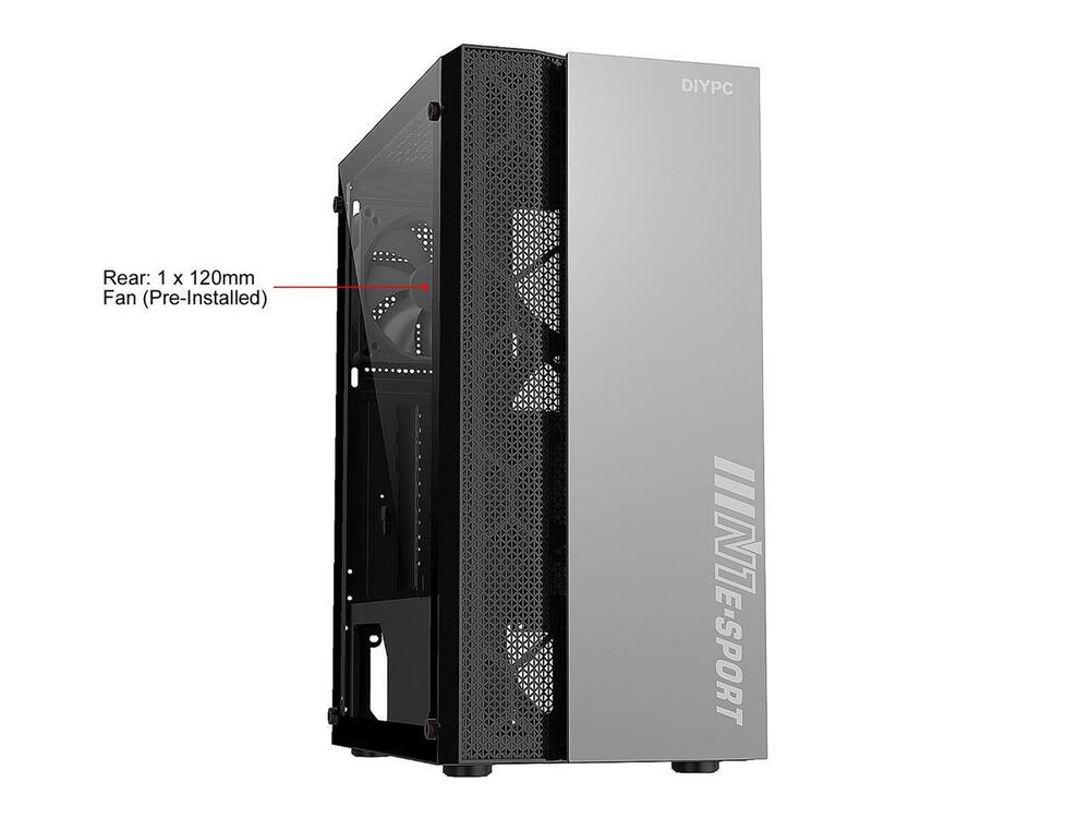 DIYPC Black USB 3.0 Steel Tempered Glass ATX Mid Tower Computer Case DIY-S08-BK