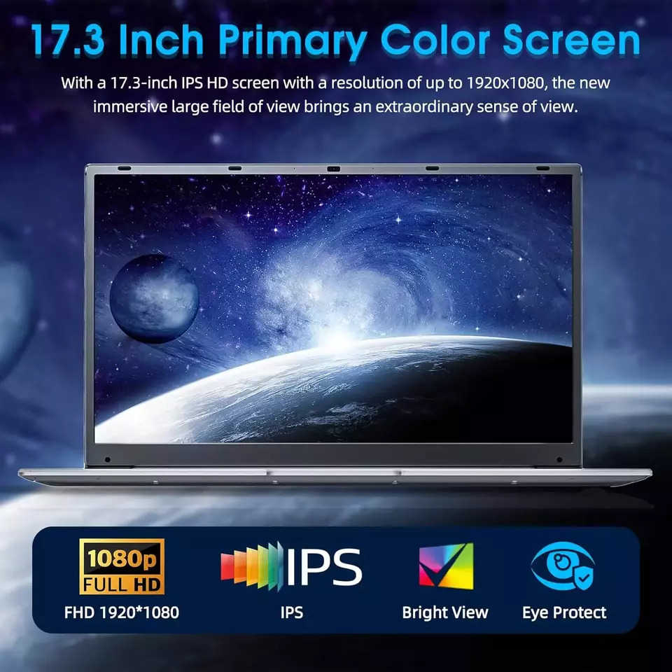 SGIN 17.3" HD+ Laptop with Intel Celeron i3, 4GB RAM, 128GB SSD