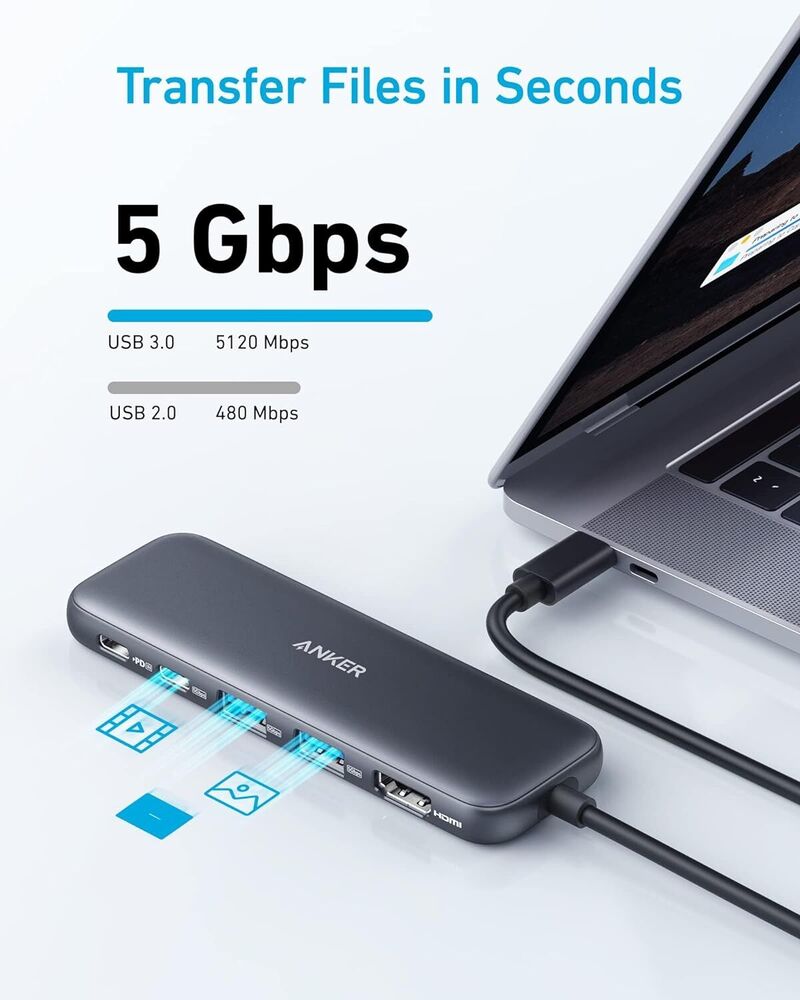 Anker 332 USB-C Hub 5-in-1 with 4K HDMI, Dual USB-A Ports