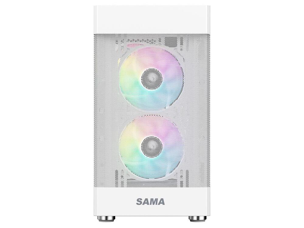 Sama ARGB-Q5-W White USB 3.0 Tempered Glass Micro ATX Tower Gaming Case