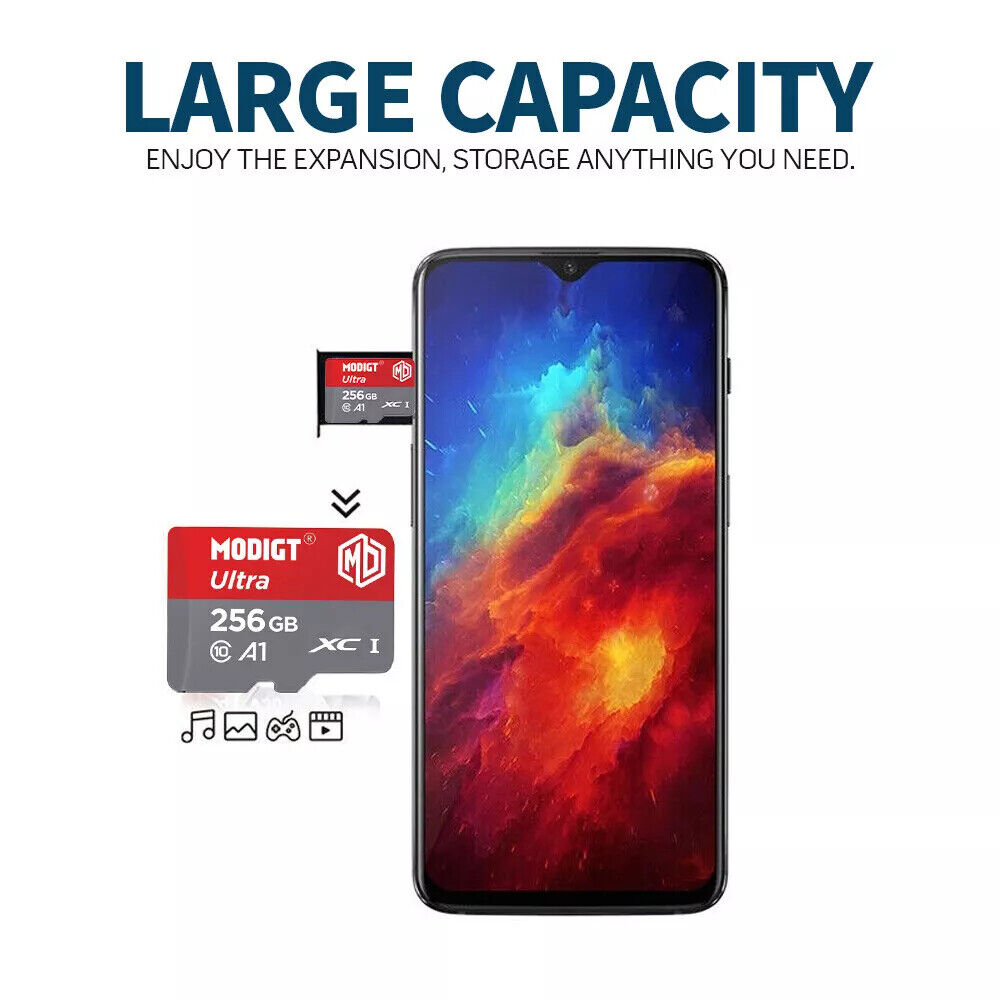 High-Speed Micro SD Memory Cards with Adapter - 32GB to 512GB