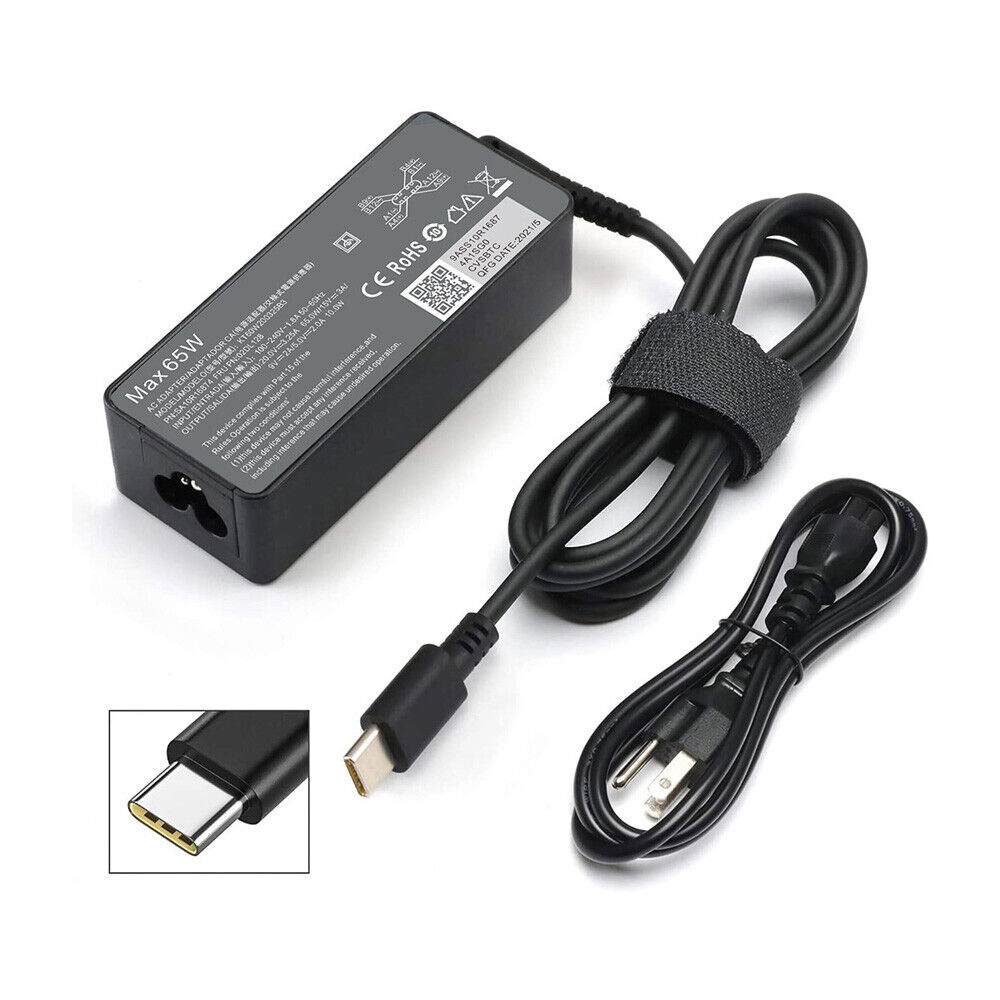 65W USB-C Charger for Lenovo ThinkPad Laptops