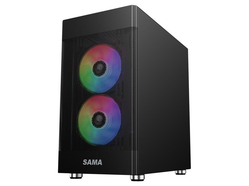 Sama ARGB Q5 Black Micro ATX Tower Gaming Computer Case with 3x120mm RGB Fans