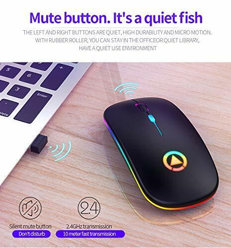 2.4GHz Rechargeable RGB Wireless Optical Mouse for PC and Laptop