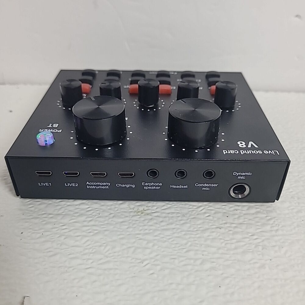 V8 USB Audio Mixing Sound Card for Enhanced Singing and Live Performances