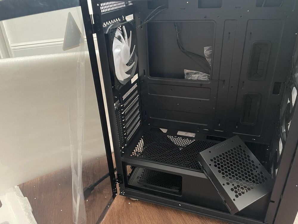Black Mid Tower Gaming Computer Case with 4 Pre-Installed Fans