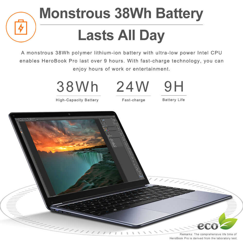 CHUWI 14.1" Laptop - Intel Celeron 2.8GHz, 8GB RAM, 256GB SSD, HDMI - Silver