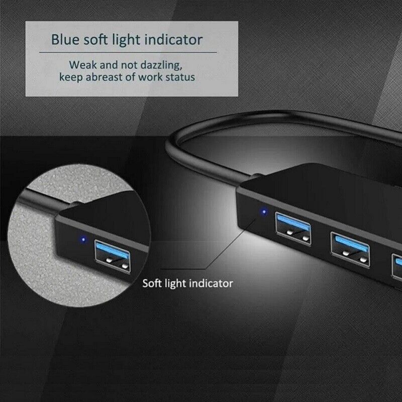 4 Port USB 3.0 Hub Splitter - High-Speed Connectivity for Multiple Devices