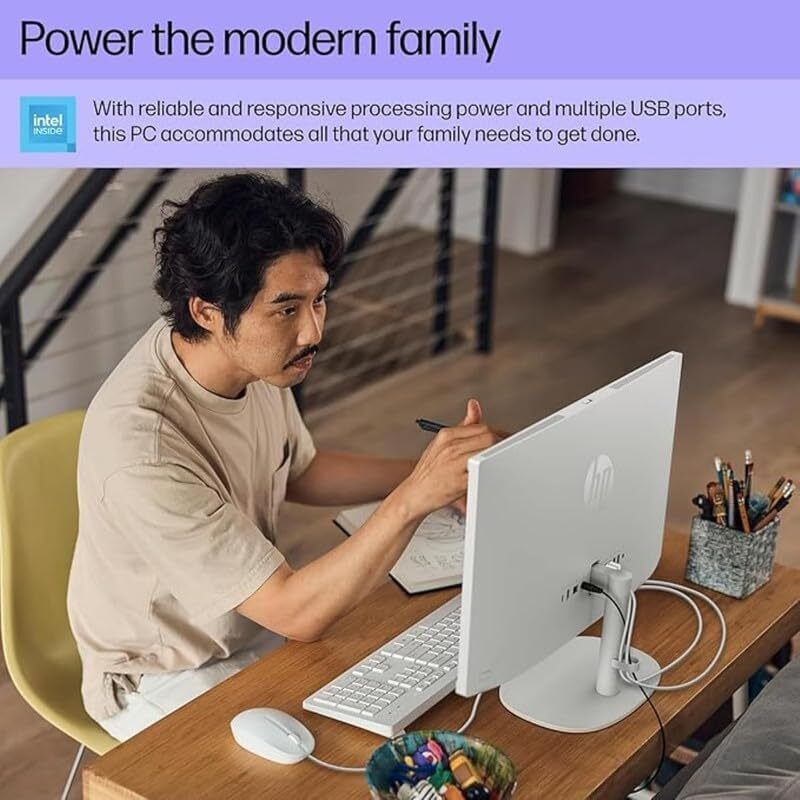 2024 HP All-In-One Computer with 21.5" Display, Intel Celeron, Up to 32GB RAM & 2TB SSD, Windows 11 Pro