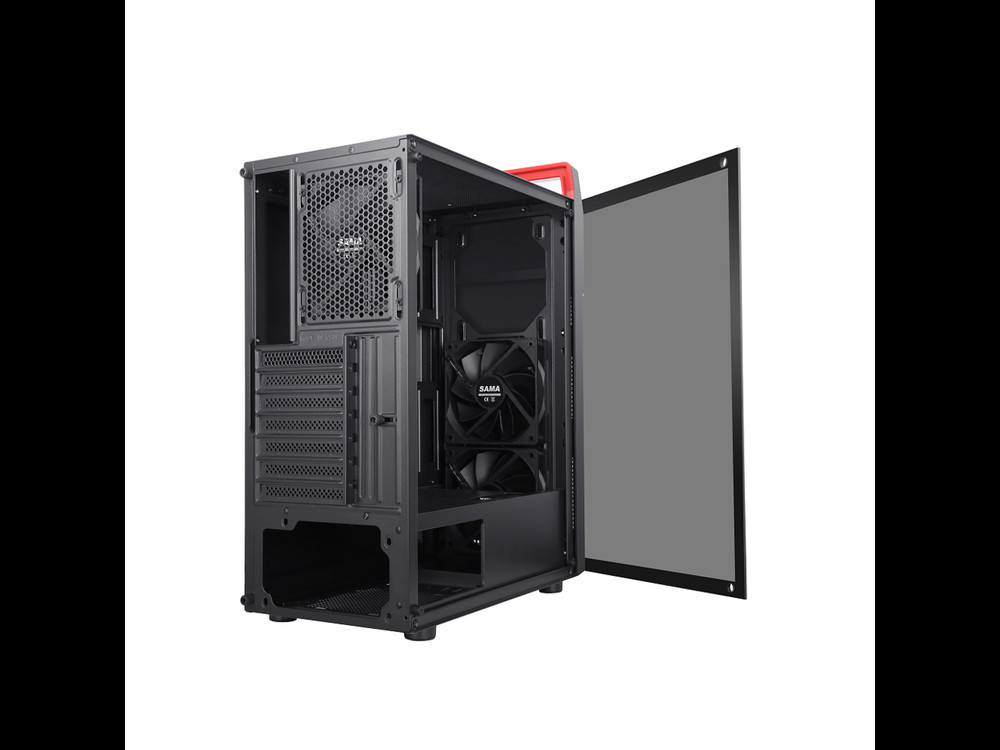 SAMA S88-TG Black Steel Mid Tower Gaming Computer Case with Tempered Glass