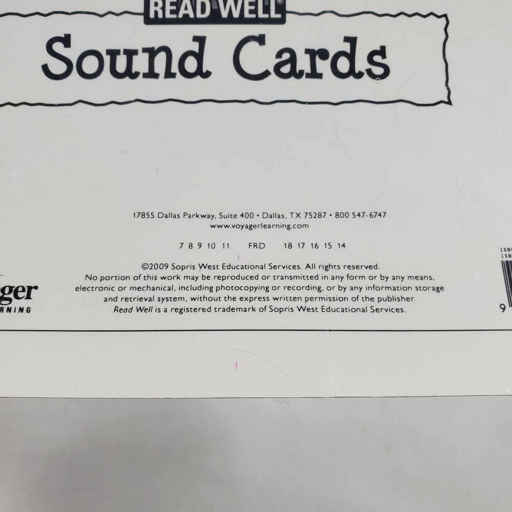 Read Well 2 Sound Cards - New Sealed for Homeschooling