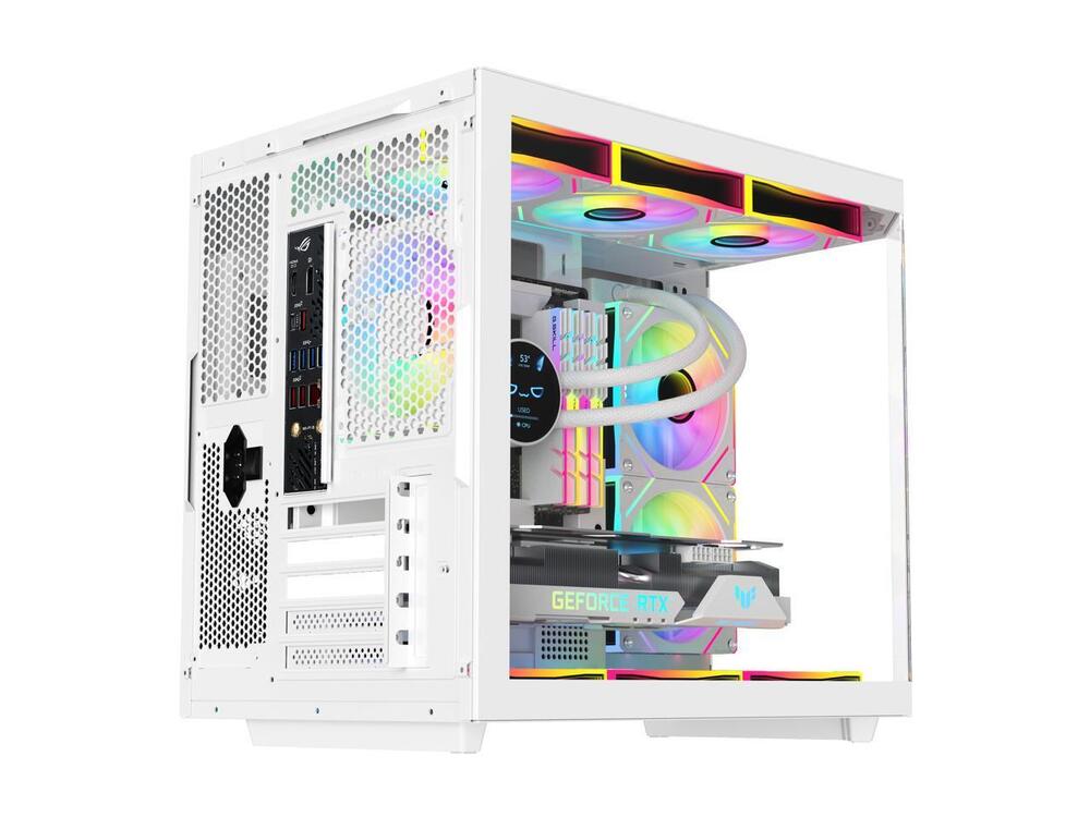 Sama 2771 White Tempered Glass Micro-ATX Gaming Case with Dual USB 3.0