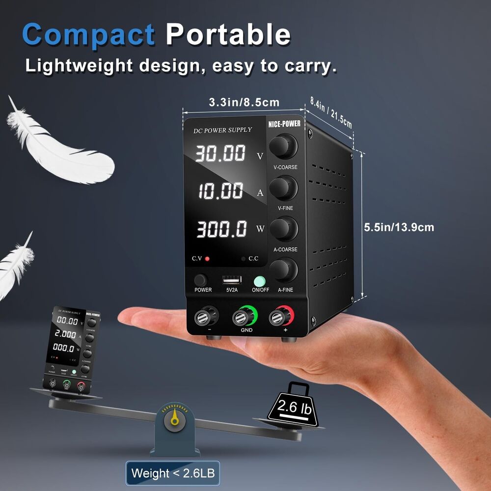 30V 10A Adjustable Switching Regulated DC Bench Power Supply
