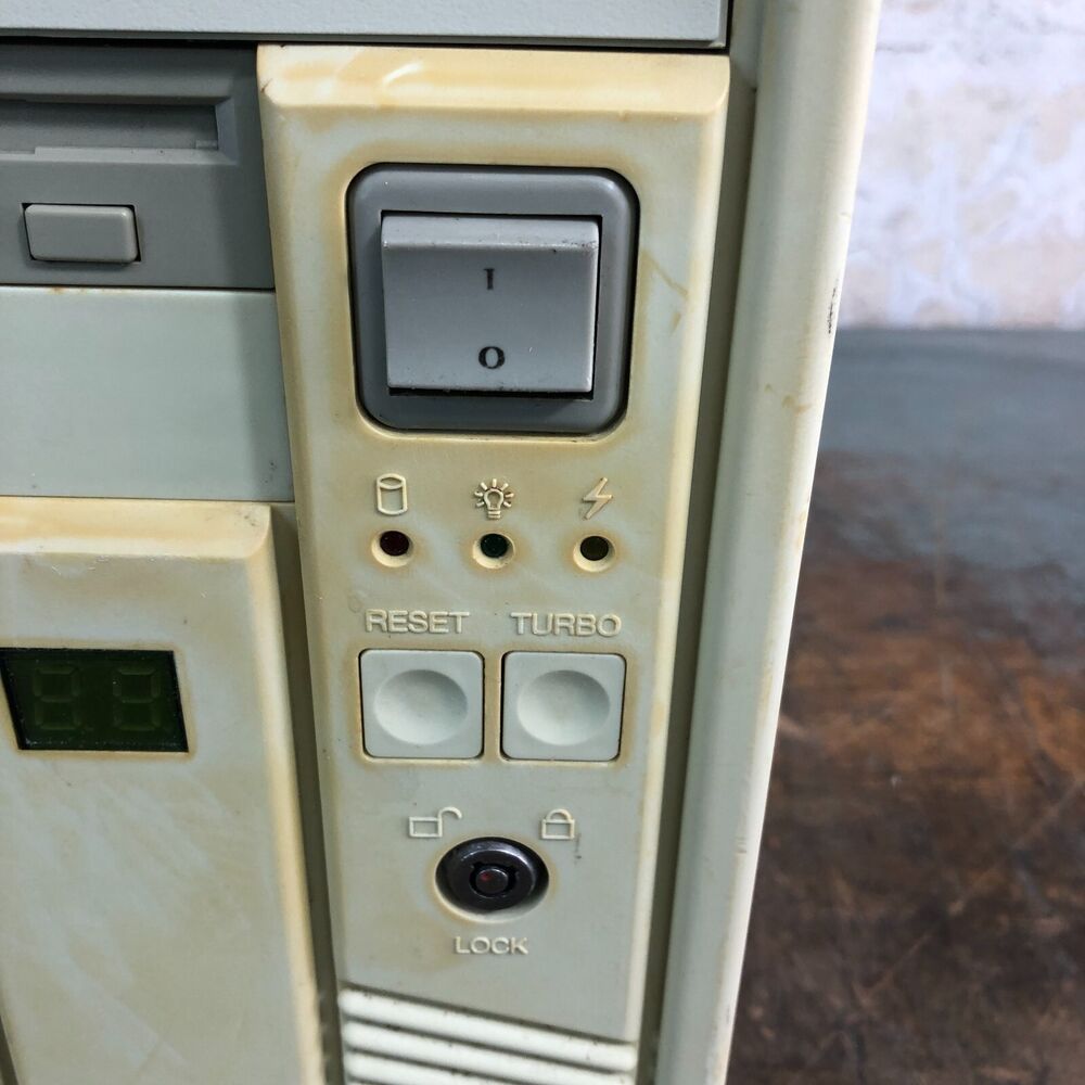 Vintage Beige AT PC Computer with MHz Clock and Turbo Button