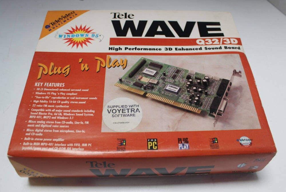 Vintage AdWave 32 TeleWave Q32/3D OPTi 82C931 ISA Sound Card - New