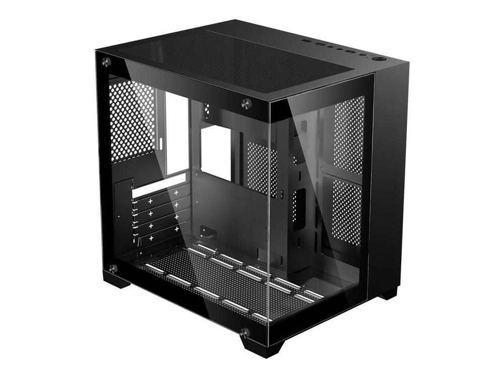 DIYPC DIY-CUBE01-BK Black USB 3.0 Tempered Glass Micro ATX Gaming Case
