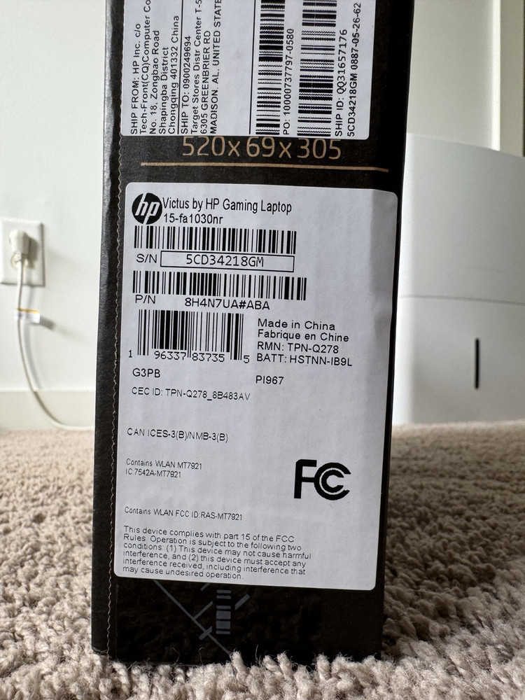 HP Victus 15.6" 144Hz Gaming Laptop - Brand New Factory Sealed