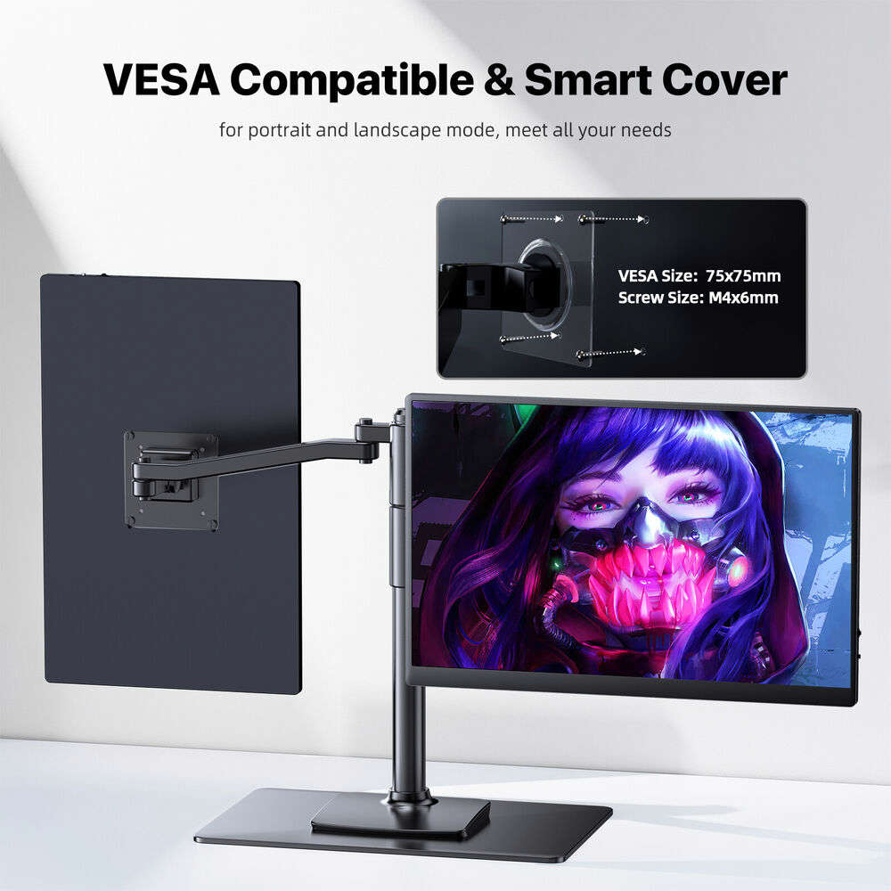 16" 2K QHD Portable Monitor with HDMI & USB-C for Gaming and Work