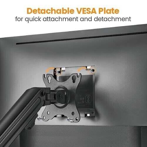Spring-Assisted Single LCD Monitor Desk Stand Mount Bracket, 17-32 Inch