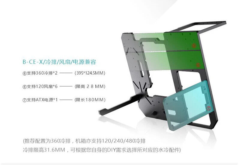 Full Aluminum Open Frame Gaming Computer Case - B-CE-X