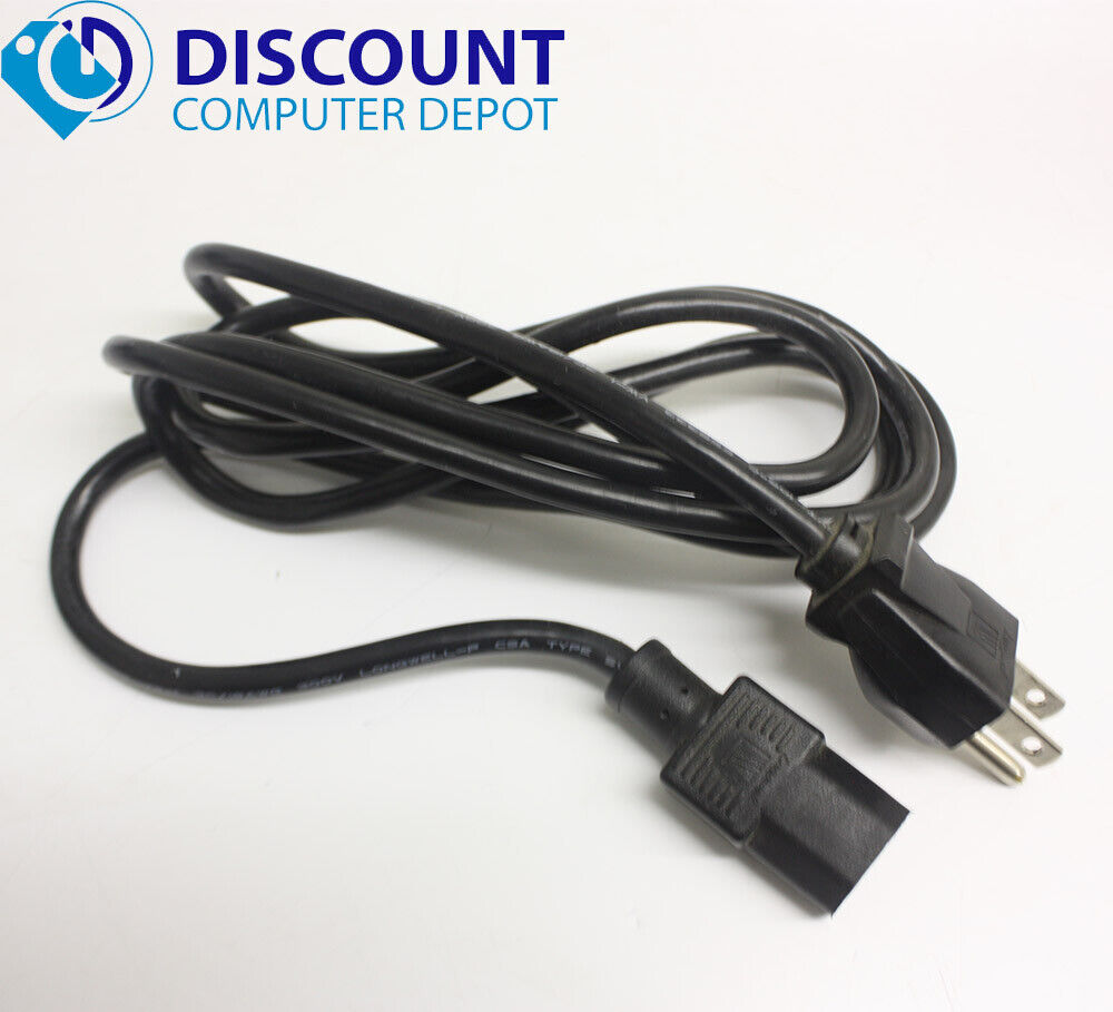 3 Prong AC Power Cord Cable for Desktop PCs