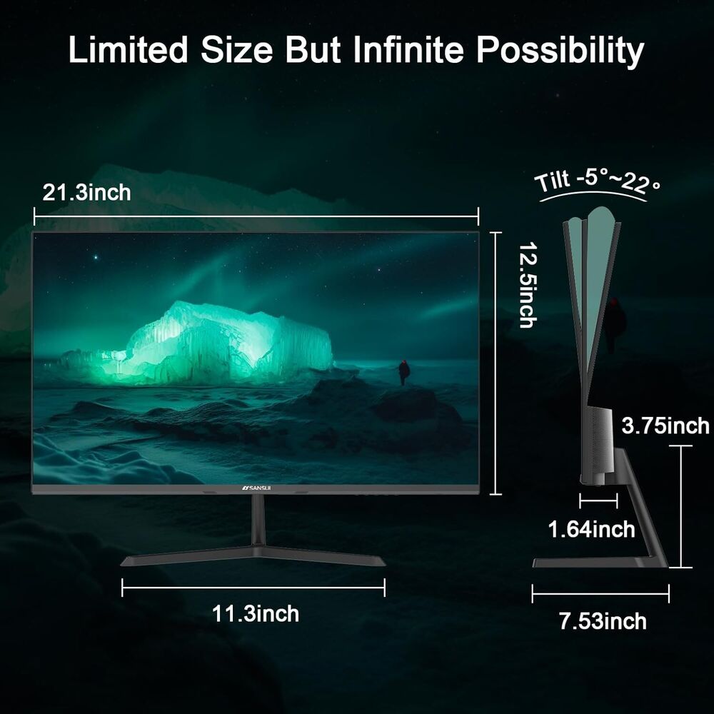 SANSUI ES-24x3A 24 Inch FHD 1080p 100Hz IPS Monitor with Built-in Speakers