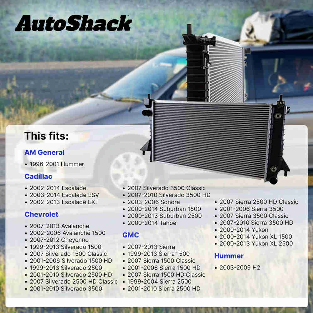 Upgraded Radiator for Chevy Silverado 1500, Tahoe, Suburban 1500, GMC Sierra 1500, Yukon with 5.3L Engine
