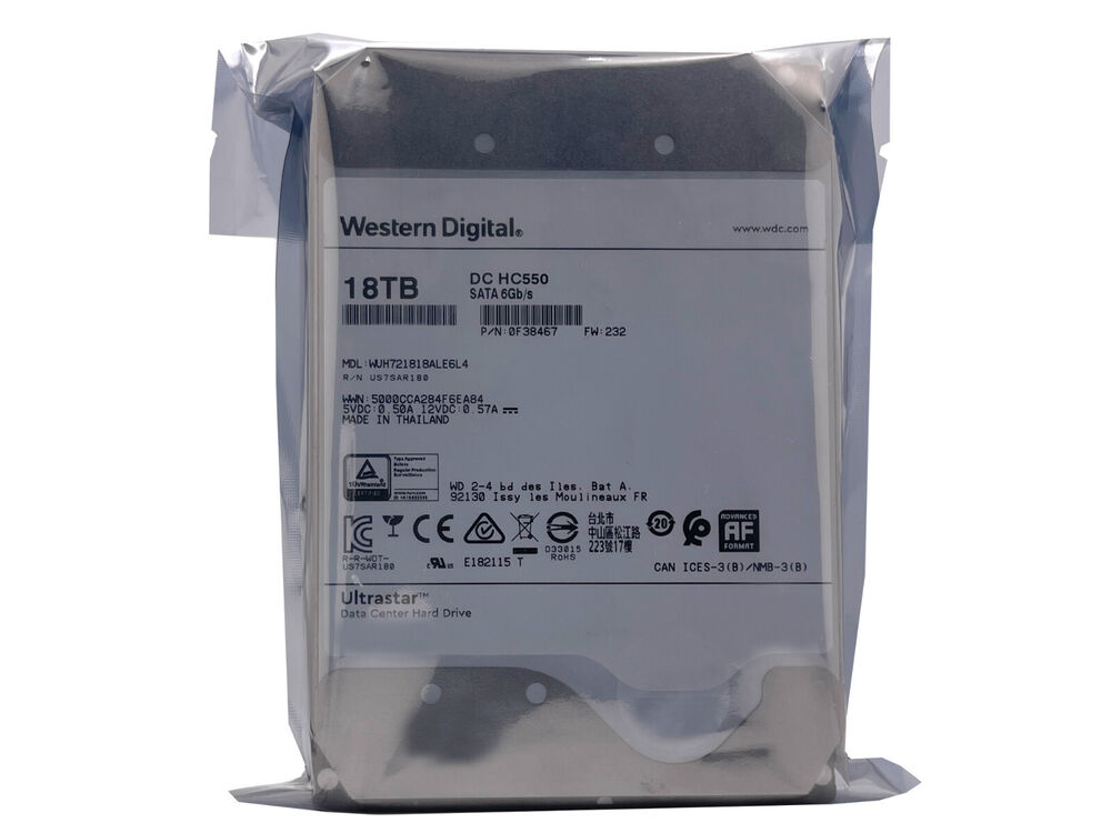 WD Ultrastar DC HC550 18TB 7200RPM Enterprise HDD
