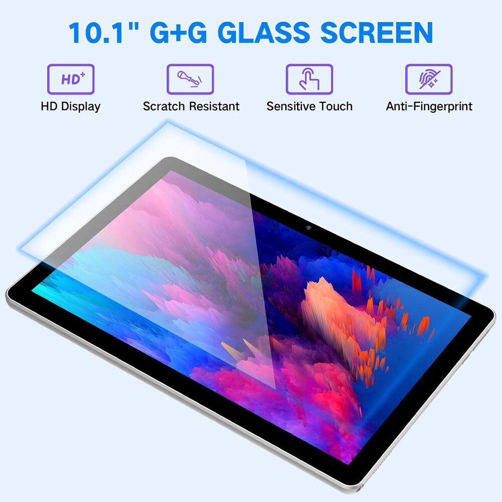 2025 10.1" 4G/LTE Tablet with Android 13, 6GB RAM, Quad-Core Processor, Dual Camera, 5000mAh Battery, WiFi