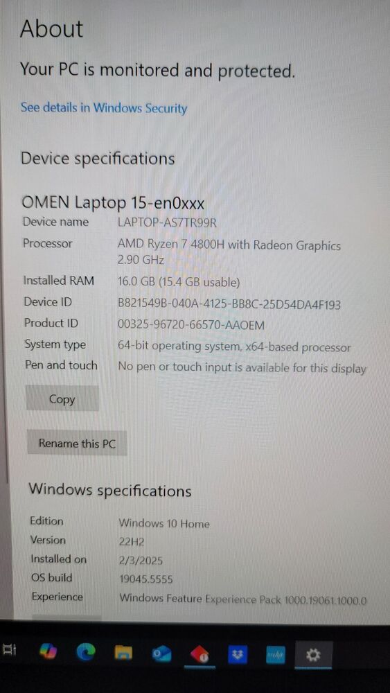 HP OMEN 15-en0013dx Gaming Laptop