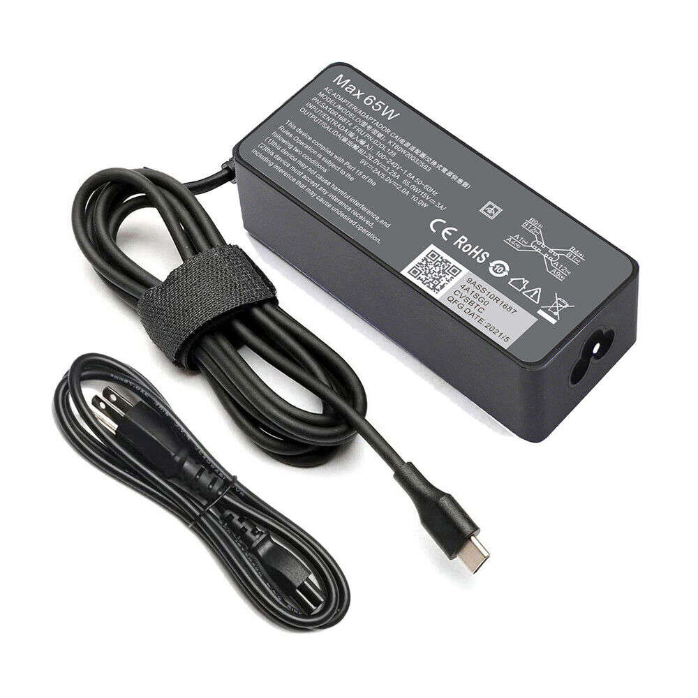 65W USB-C Charger for Lenovo ThinkPad Laptops
