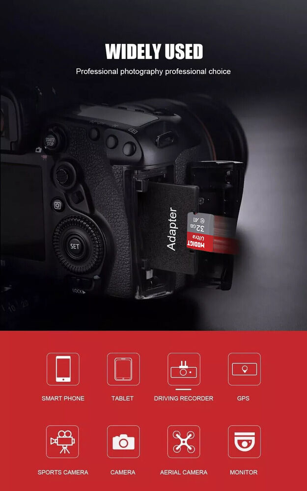 High-Speed Micro SD Memory Cards with Adapter - 32GB to 512GB