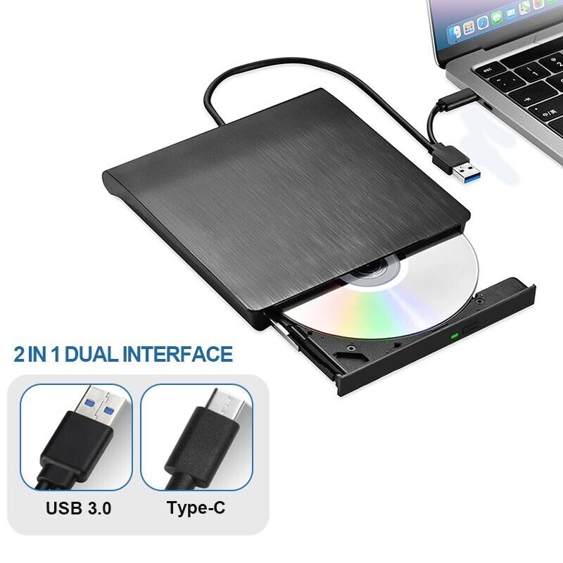 Portable USB 3.0 Type-C CD/DVD RW Burner Drive