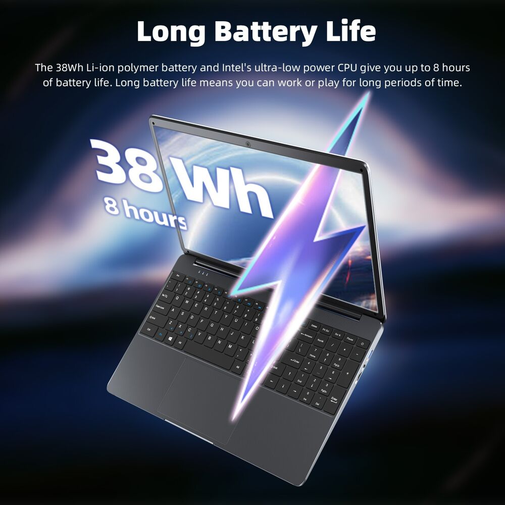 SGIN 15.6" FHD Laptop with 8GB RAM, 256GB SSD, Intel Celeron 2.6GHz, WiFi